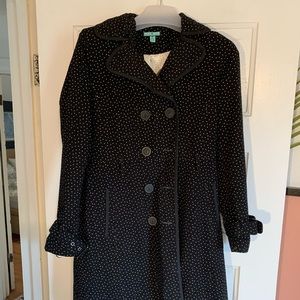 Modcloth Polkadot Belted Trenchcoat - image 1